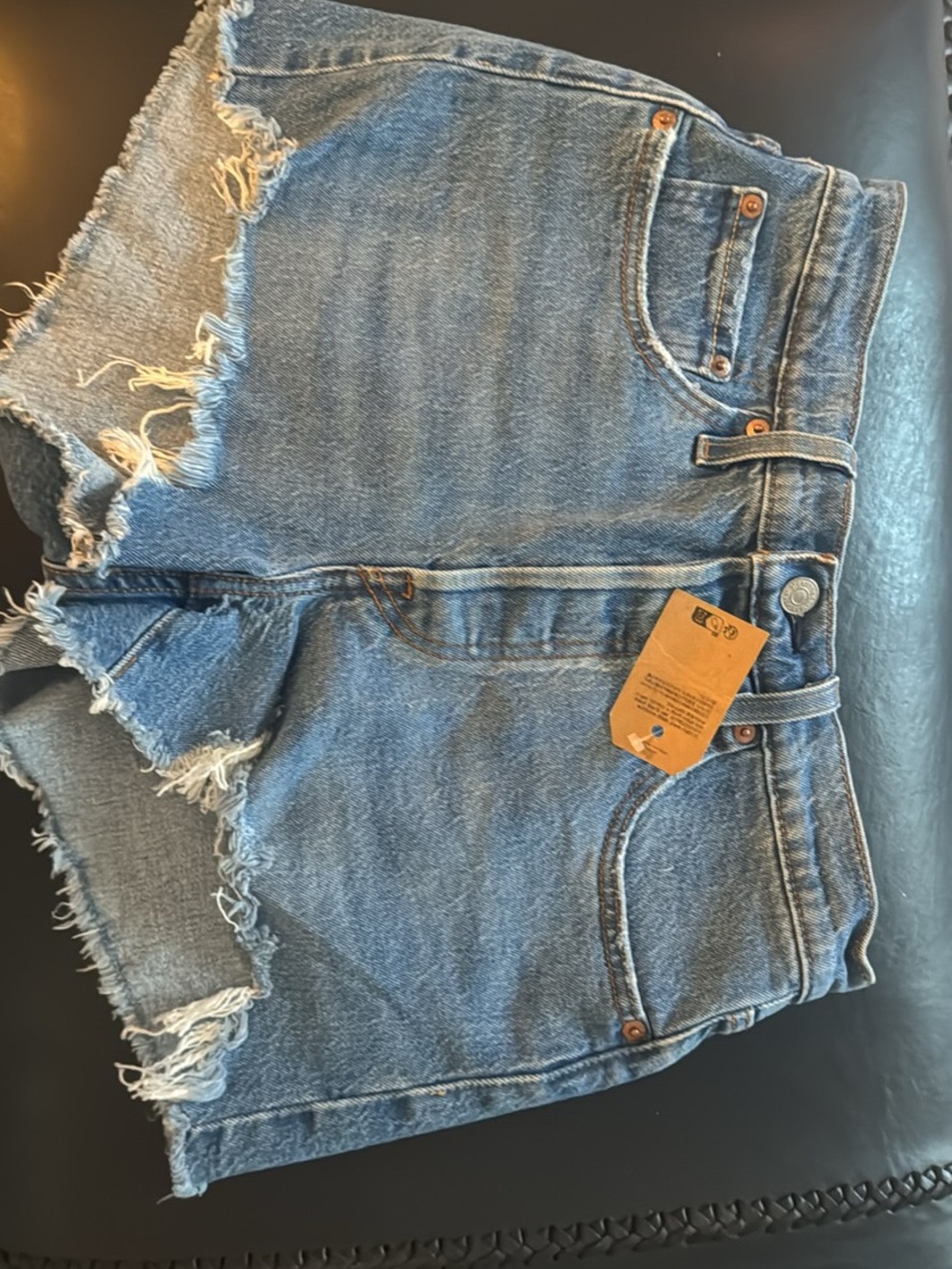 Levi's Distressed Light Blue Denim Cutoff Shorts